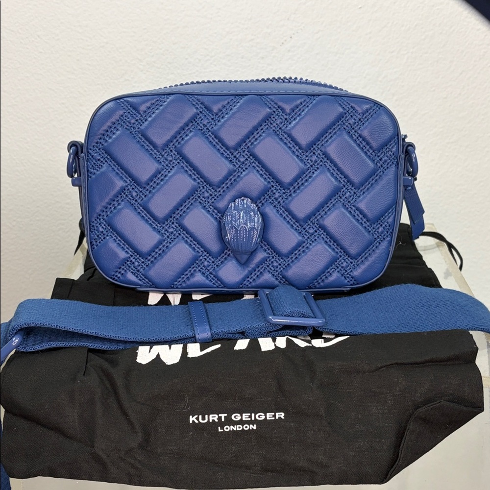Kurt Geiger Small Kensington Drench Quilted Leather Camera Bag Eagle Head
